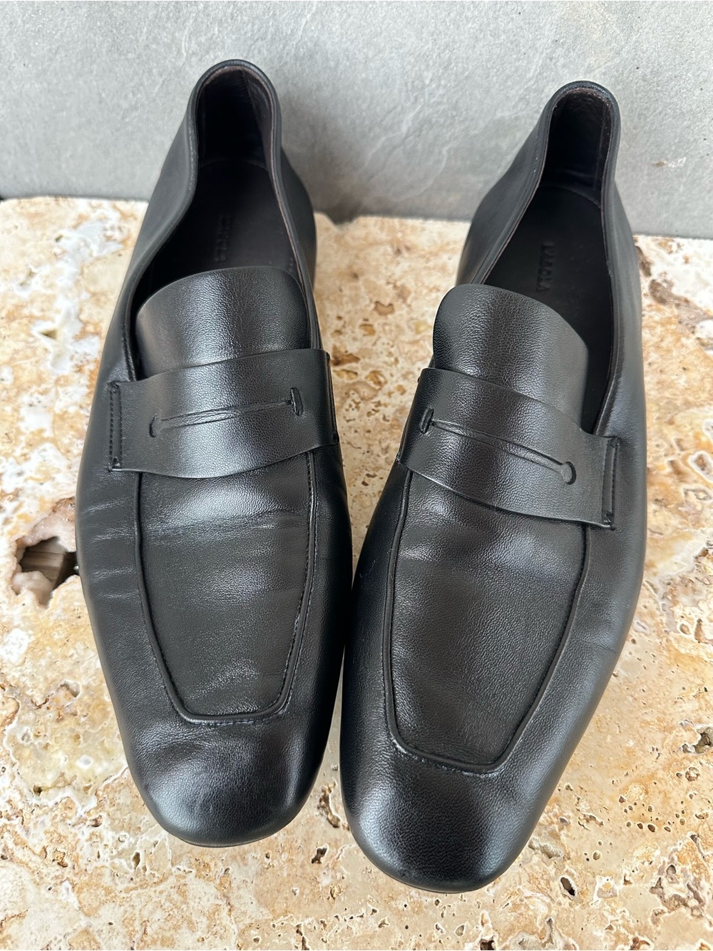 Zegna L’Asola Black Penny Loafers Men’s 10.5 US 44.5 EU Made Italy Soft Leather